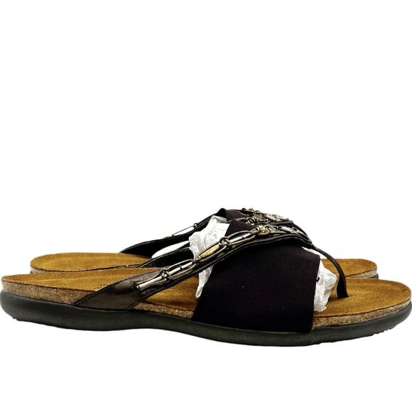 Naot Jennifer Sandals Women Size 11 Tan Aztec Beads Elastic Comfort - Picture 1 of 6